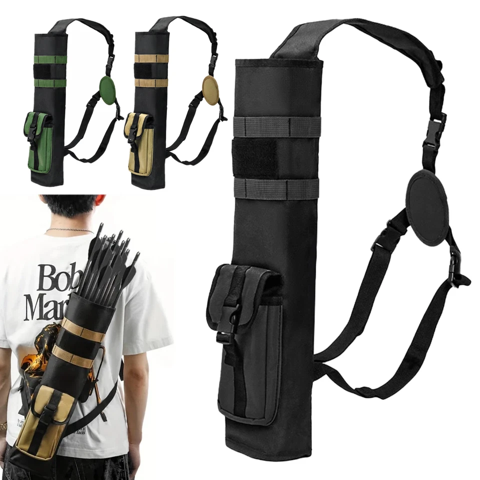 Traditional Archery Back Arrow Quiver Arrow Holder Adjustable Arrow Backpack Bag - Image 2 of 4