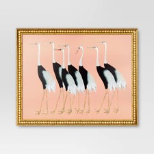 30x 24 Stylized Bird Canvas Board Framed Art ...