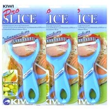 3 x Kiwi PRO SLICE Peeler Stainless Steel Blade Which Knife with Zigzag Papaya