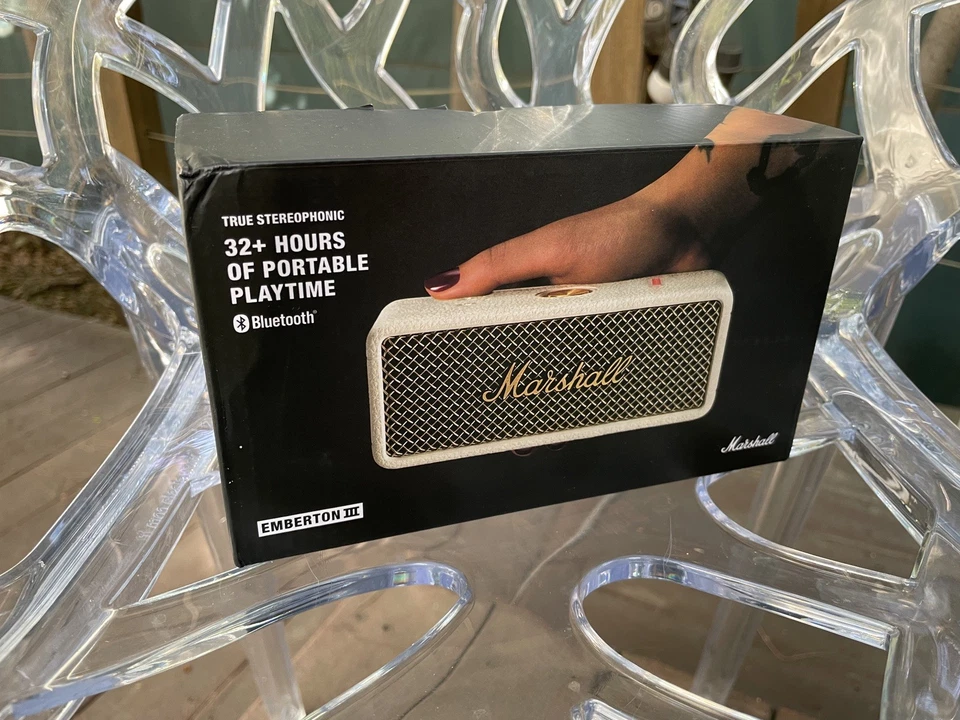 Brand New Sealed Marshall Emberton III Cream White Portable Wireless Speaker - Image 2 of 4