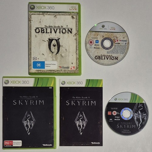 The Elder Scrolls IV Oblivion + V Skyrim - Xbox 360 PAL - 2 Games ...