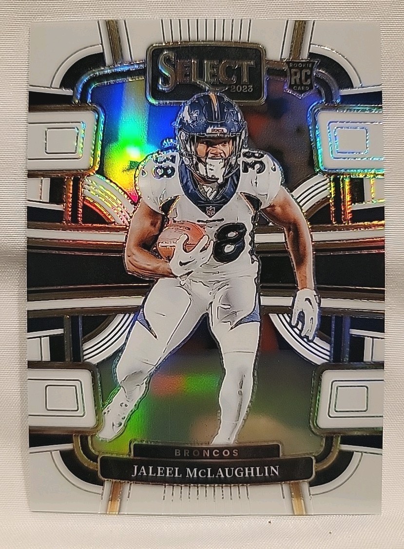2023 Panini Select - Concourse Jaleel McLaughlin #32 White Prizm /35 (RC)