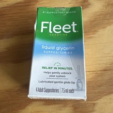 Fleet Laxative Liquid glycerin Suppositories 4 Adult 7.5ml Each Ex 02/2026
