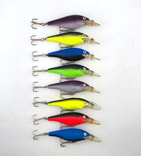 (8) Vintage Rebel Fastrac Shad R Crankbait Lures Lot of 8 - Color-C-Lector