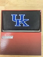 RICO "UK" University Of Kentucky Embroidered Leather Checkbook