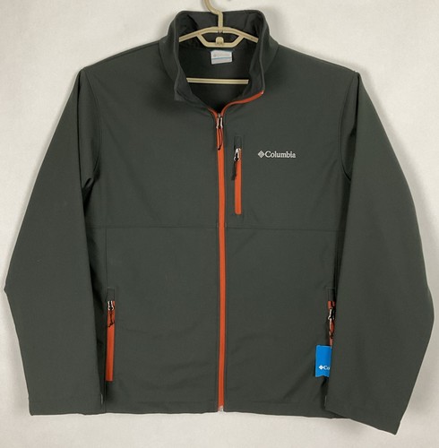 Columbia NWT Mens Ascender Softshell Jacket XL Gray/Orange Fleece Lined New