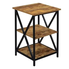 Convenience Concepts Tucson Three-Tier End Table in Walnut Wood Finish