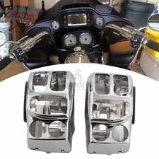 Chrome Hand Control Switch Housing Cover for Harley Road King FLHR/I 2014-2022