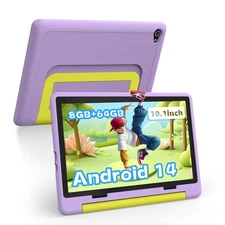  Kid Tablet 10.1 inch Android 15 Quad Core 8+64GB; 1TB Expand WiFi Bluetooth