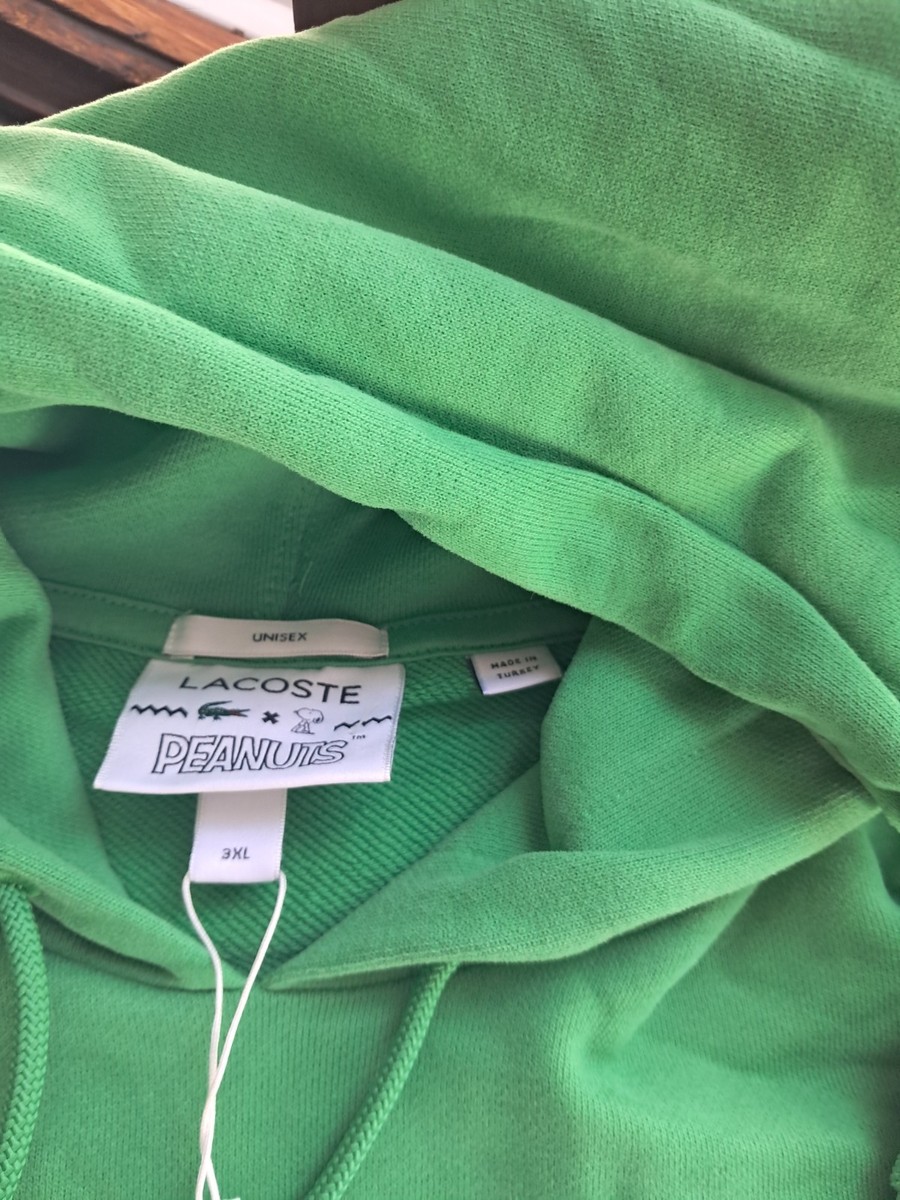 LACOSTE × PEANUTS コラボ スヌーピー パーカー グリーン S. Rare Lacoste x Peanuts Snoopy All Over Print Overhead Hoodie Green