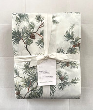 Pottery Barn PINE TREE PRINTED Sheet Set King NWT