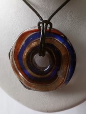 Glass Blown Donut Pendant With Cord