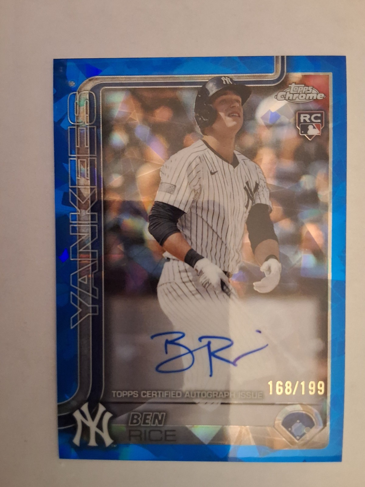 2025 TOPPS CHROME SAPPHIRE BEN RICE RC AUTO /199