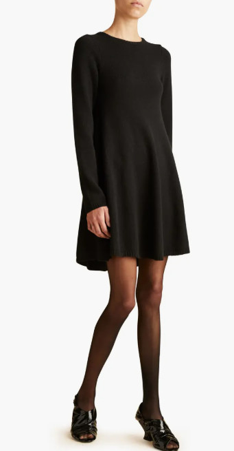 Khaite Black Long Sleeve Cashmere Dress Size Small