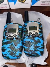 Travel T-388 2-Pc Multi Channel Walkie Talkie Set, W/Built-in Light, Blue Camo