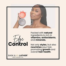 BASK  LATHER Strong Hold Edge Control Gel 5.3 Ounce, Supports Hair Growth