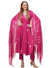 ANNI DESIGNER Women's Rayon Blend Anarkali Printed Kurta with Pant  Dupatta