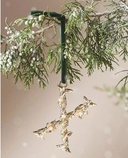 Anthropologie Aurelia Gold Pearl Monogram Letter  X  Initial Ornament NWT