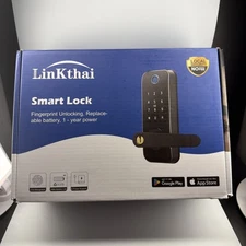 LinKthai Smart Lock Keyless Entry Fingerprint Keypad Door Knob with Keys & Cards