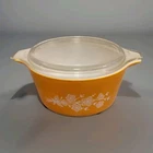 Pyrex Butterfly Gold Oval Cinderella Casserole Dish With Lid Vintage 1.5qt 474-B