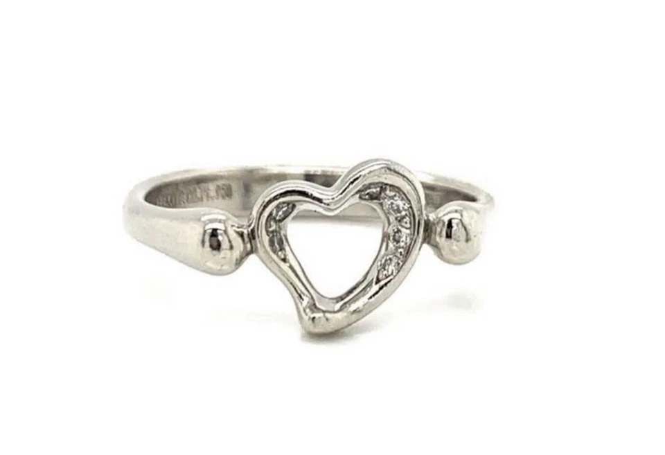 Anillo Tiffany & Co. Elsa Peretti Platino 0.02 Diamantes Banda, Talla 8 Foto 2 de 4