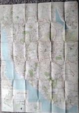 1950's City of Liverpool  Large Plan Map  Geographia  Scale 4 1/2" to 1 Mile