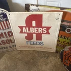Vintage Original Albers Feeds Carnation Metal Not Porcelain Sign Livestock Farm
