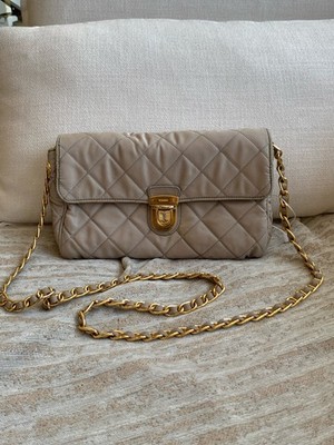 Prada Pre-Owned Authentic Shoulder Bag Beige Nylon Free Tracked Shipping