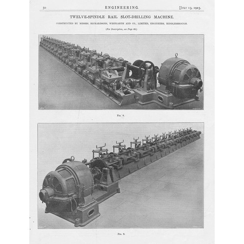 Richardson's Westgarth Spindle Rail Slot-Drilling Machine 3x Antique Prints 1923