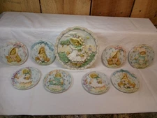 Lot of 9 Vintage Assorted Enesco Cherished Teddies Plaques