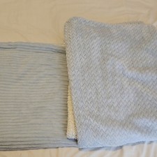 2 Baby Blanket Light Blue with white fleece lining