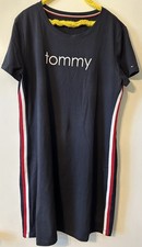 Tommy Hilfiger navy short sleeve Tshirt dress with side stripes size L