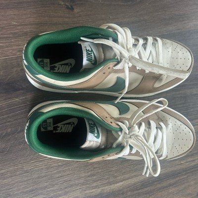 Nike Dunk Low Brown Green White Low Top Athletic Sneakers