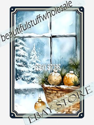 Basket Glow Metal Tin Sign classic holiday decor  decor