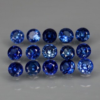 Zaffiro a diffusione blu fiordaliso taglio diamantato tondo da 3 a 3 3 mm.Fiordaliso 15 pezzi/2 08 ct.