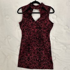 Charlotte Russe Purple Velvet Baroque Style Dress Size Large Sexy Party