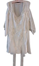Vtg 96 Victorias Secret Peignoir Set Satin Chemise Sequin Robe Bridal Hollywood