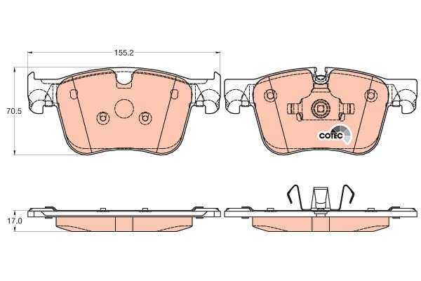 TRW GDB2035 BremsklöTze, BremsbeläGe FüR CitroËN C4 Grand Picasso II (Da_, De_)-image