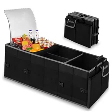 Trunk Organizer With Built-In Insulated Leak Proof Cooler Black with Cooler Bag