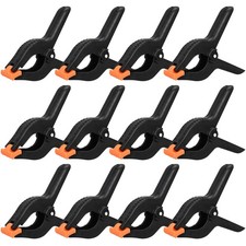 12 Pack 6 Inch Plastic Spring Clamps 12 pack 6in, Black
