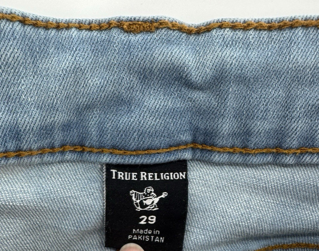 True Religion World Tour Billie Mid Ride Straight 29 Light Wash Urban Streetwear thumbnail 8