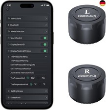 OBEST Reifendruck Kontrollsystem mit App,Intelligentes Bluetooth Motorrad TPMS