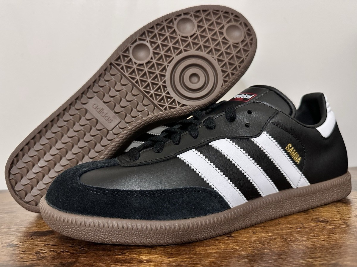ADIDAS ORIGINAL SAMBA LEATHER SHORT TONGUE CORE BLACK 019000 SIZE