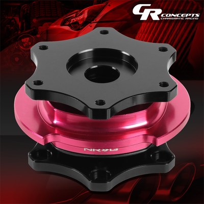 NRG UNIVERSAL SFI 42.1 SPEC D BLACK PINK STEERING WHEEL QUICK RELEASE ADAPTER