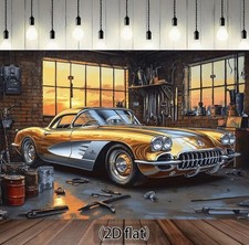 Poster Banner Tischdecke Chevrolet Corvette G...