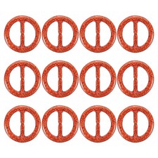 1.2" Scarf Ring Clip, 12Pcs Resin Round T-Shirt Clip Bling Clasp, Orange