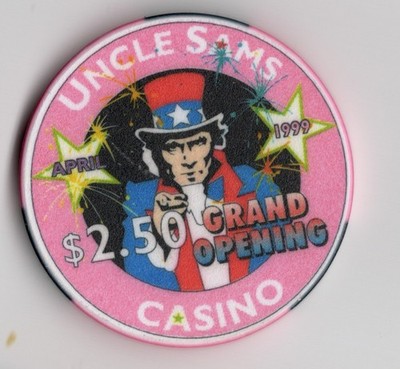 Uncle Sams Cripple Creek Colorado $2.50 Grand Opening Casino Chip Numbered