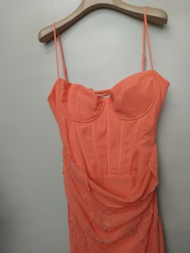 HOUSE OF CB 'Carmella' Coral Hand Beaded Maxi Dress M 10/12 PLUS CUP 4229 - Picture 10 of 11