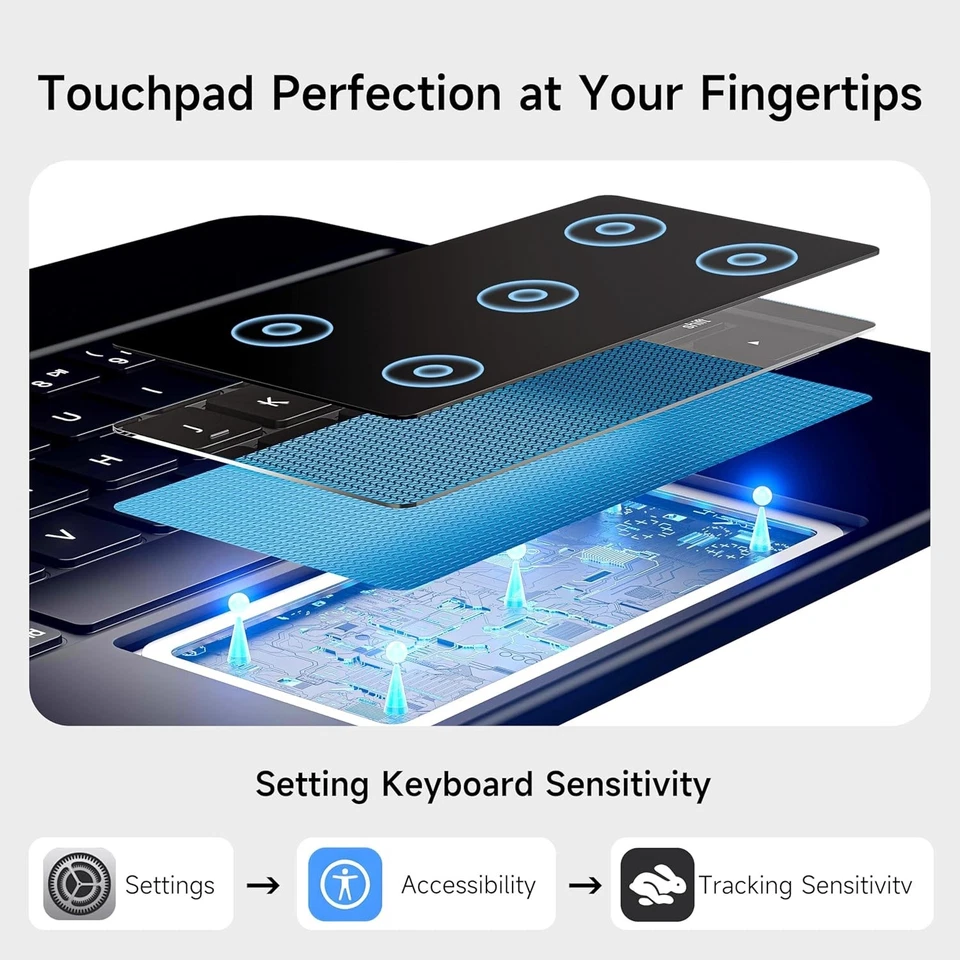 BLACK🔥NEW  iPad Air 11" M3 2025-M2 2024 Backlit Magnetic  Magic Keyboard Case - Image 4 of 4