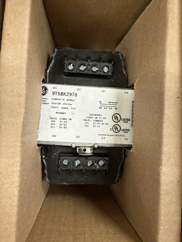 GE 9T58K 2978 CONTROL POWER TRANSFORMER, 500VA, 240 X 480 pri, 120V Secondary - Image 2 of 4